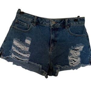 Pacsun High Rise Festival Distressed Denim Jean Shorts